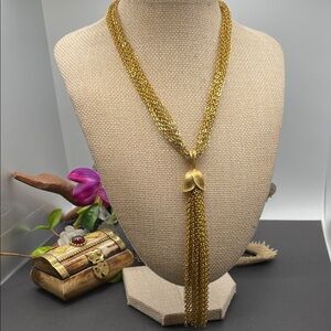 Crown Trifari gold tone choker/necklace vintage B10 🔥